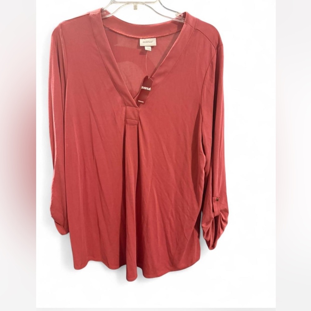 Avenue pink polyester-modal long sleeve blouse women’s 18/20